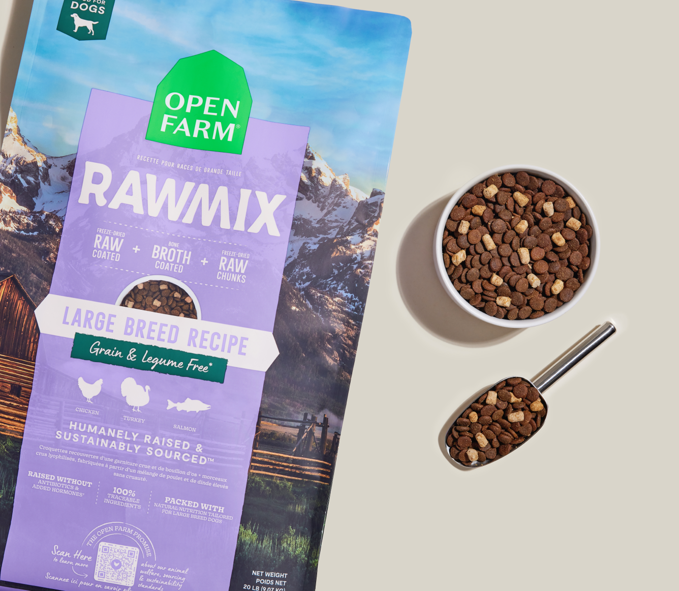RawMix Large Breed Grain-Free Dog Kibble